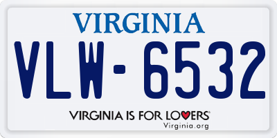 VA license plate VLW6532