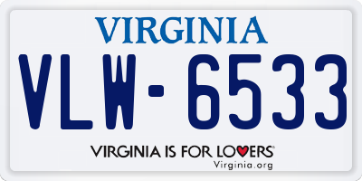 VA license plate VLW6533