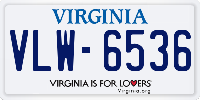 VA license plate VLW6536