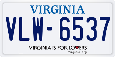 VA license plate VLW6537