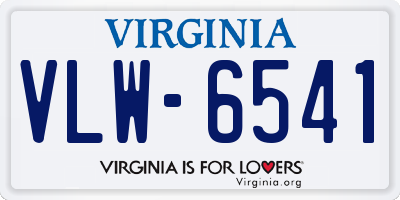 VA license plate VLW6541