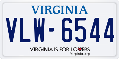 VA license plate VLW6544