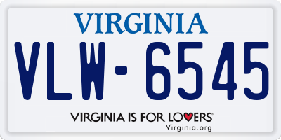 VA license plate VLW6545