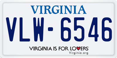 VA license plate VLW6546