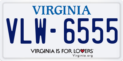 VA license plate VLW6555