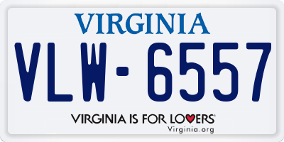 VA license plate VLW6557