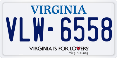 VA license plate VLW6558