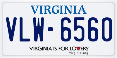 VA license plate VLW6560