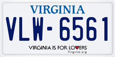 VA license plate VLW6561