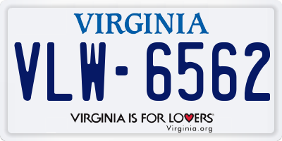 VA license plate VLW6562