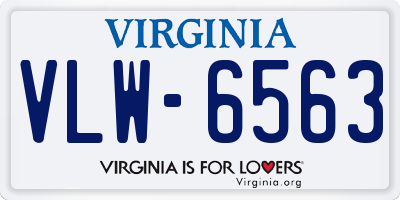 VA license plate VLW6563