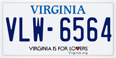 VA license plate VLW6564