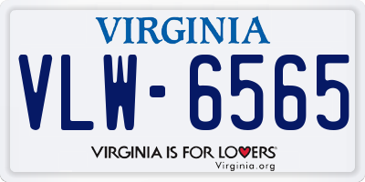 VA license plate VLW6565