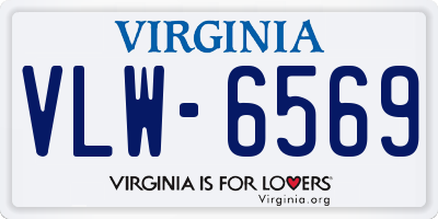 VA license plate VLW6569