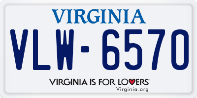 VA license plate VLW6570