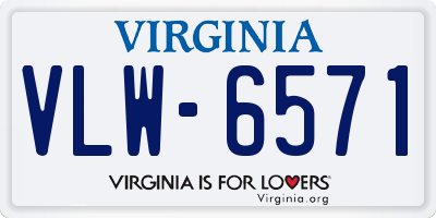 VA license plate VLW6571