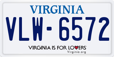 VA license plate VLW6572