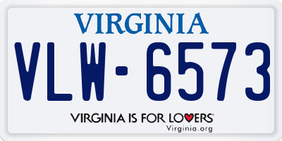 VA license plate VLW6573