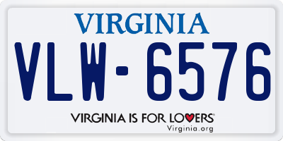 VA license plate VLW6576