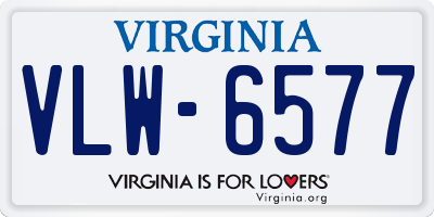 VA license plate VLW6577