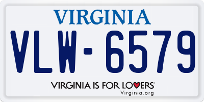 VA license plate VLW6579