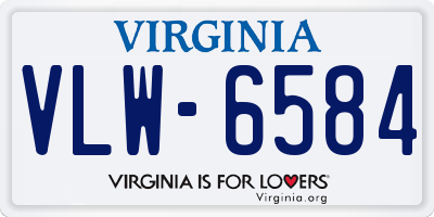 VA license plate VLW6584