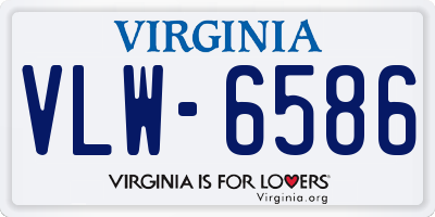 VA license plate VLW6586