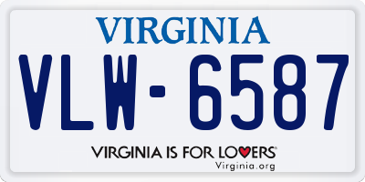 VA license plate VLW6587