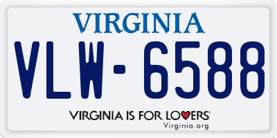 VA license plate VLW6588