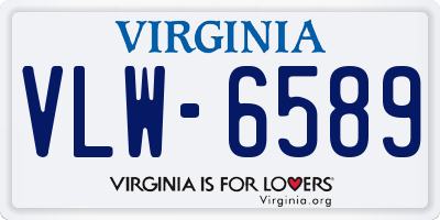 VA license plate VLW6589