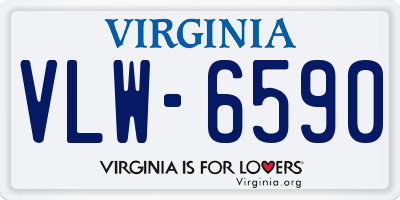 VA license plate VLW6590