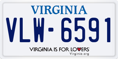 VA license plate VLW6591