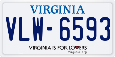 VA license plate VLW6593