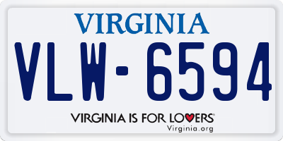 VA license plate VLW6594