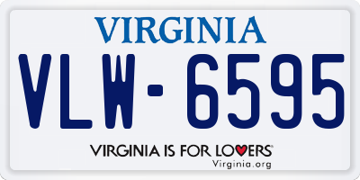 VA license plate VLW6595