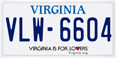 VA license plate VLW6604