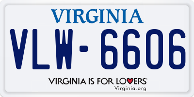 VA license plate VLW6606