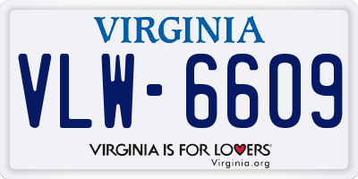 VA license plate VLW6609