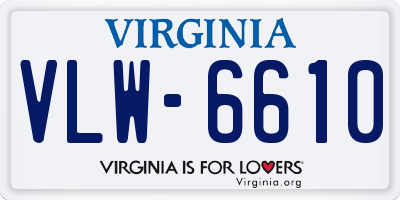 VA license plate VLW6610