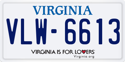 VA license plate VLW6613