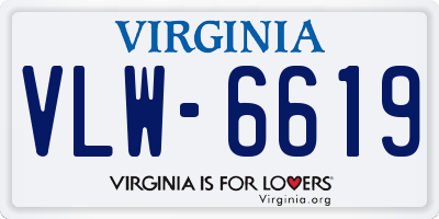 VA license plate VLW6619