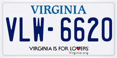 VA license plate VLW6620