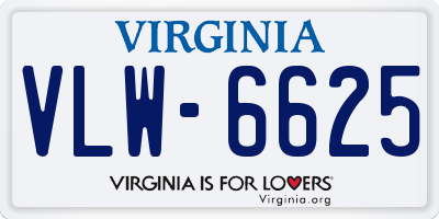 VA license plate VLW6625