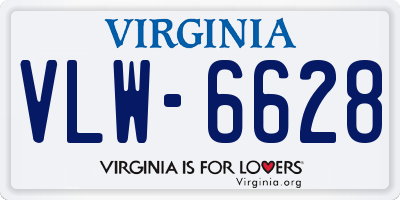 VA license plate VLW6628