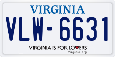 VA license plate VLW6631