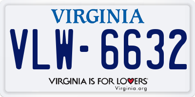 VA license plate VLW6632