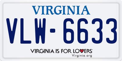 VA license plate VLW6633