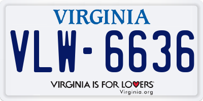 VA license plate VLW6636