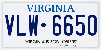 VA license plate VLW6650