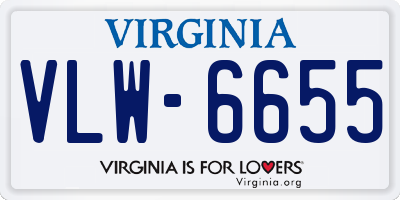 VA license plate VLW6655